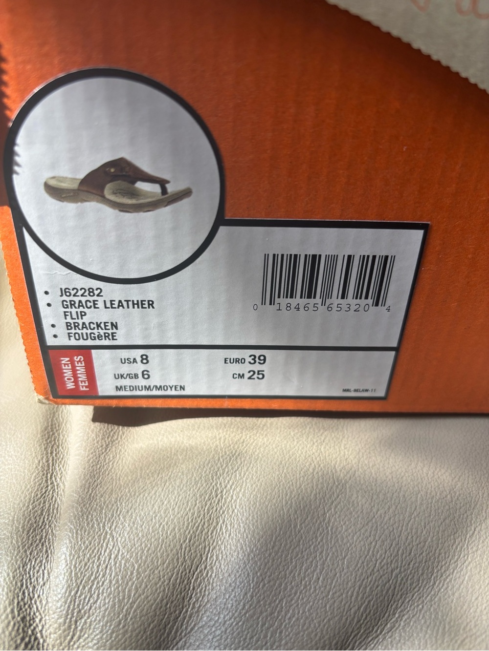 Merrell NEW Brown Leather Slip-On Sandal - Picture 3 of 7